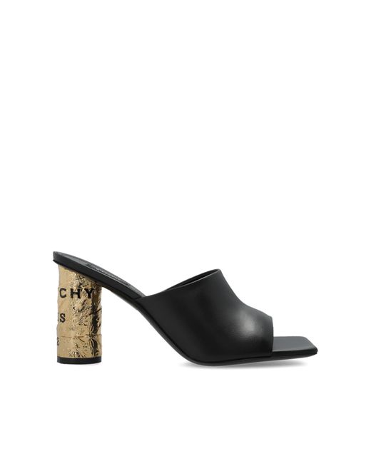 Givenchy Black Leather Heeled Mules