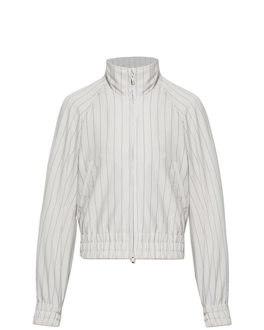 Y-3 White Jacket With Stand-Up Collar