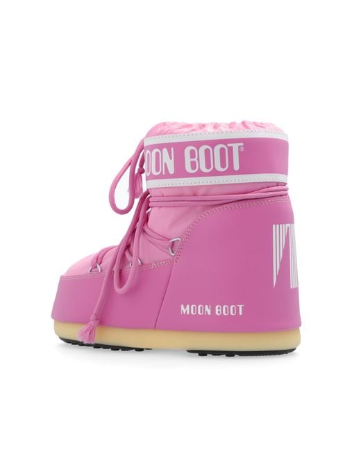 Moon Boot Pink Snow Boots 'Icon Low Nylon'