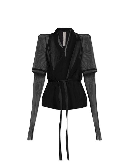 Rick Owens Black Transparent Blazer