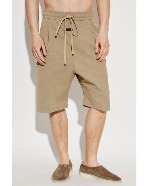 Fear Of God Natural Pleated Shorts for men