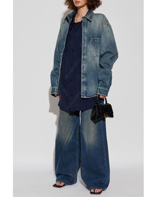 Balenciaga Blue Wide-Leg Jeans