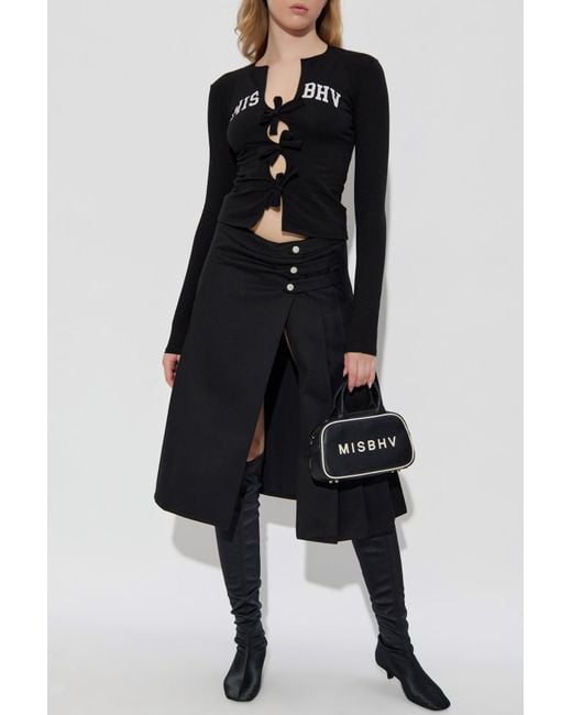M I S B H V Black Pleated Skirt