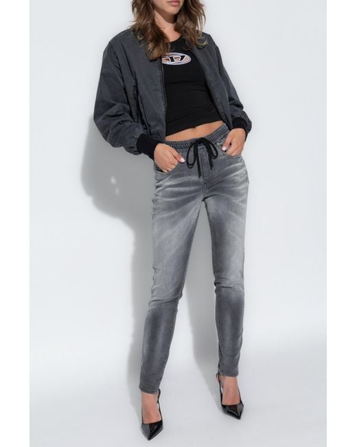 DIESEL Gray Pants With '2061 D-Tail' Logo