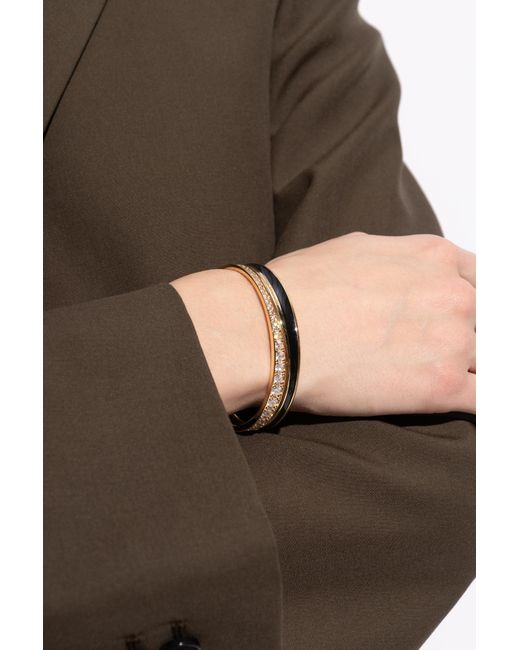 Ferragamo Metallic Bracelet With Shimmering Crystals