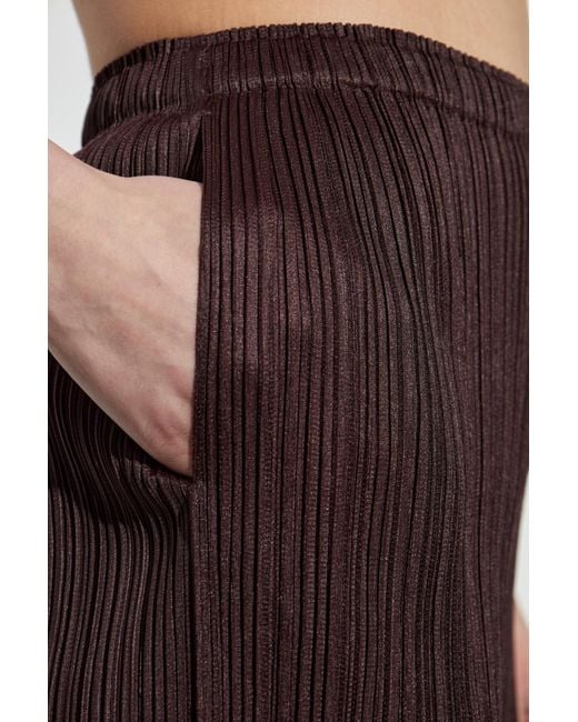 Pleats Please Issey Miyake Red Pleated Trousers