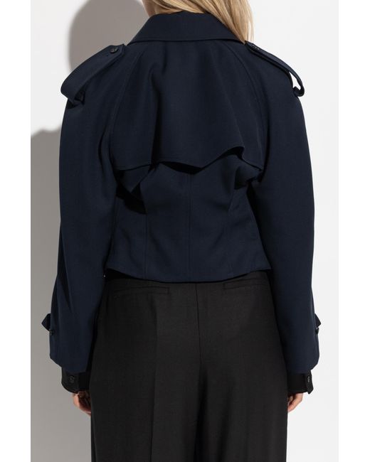 Alexander McQueen Blue Short Double-Breasted Jacket