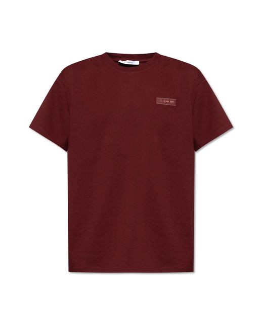 Givenchy Red T-Shirt With Logo Patch for men