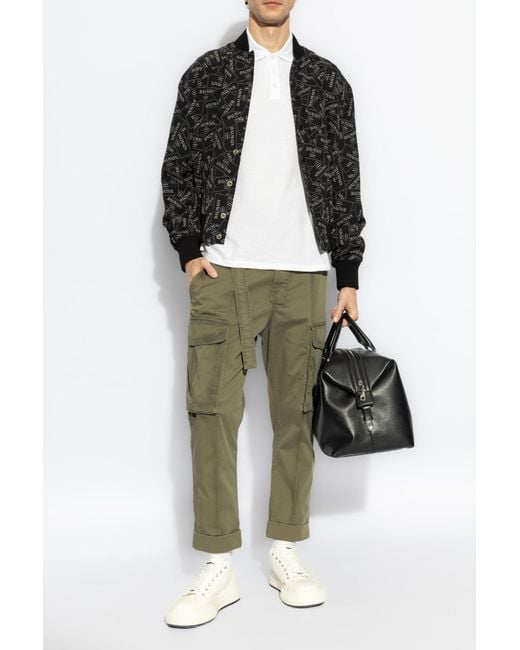 Balmain Black Bomber Jacket With Monogram for men