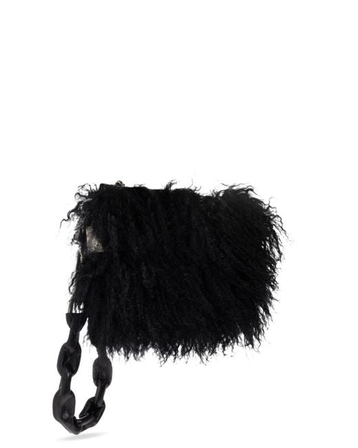 Dolce & Gabbana Black Furry Clutch