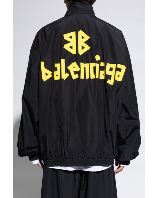Balenciaga Jacket With Printed Logo in Blue for Men | Lyst UK
