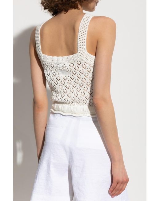 Maison Kitsuné White Knitted Top
