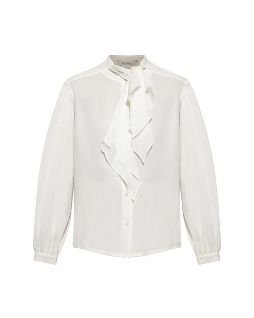 Max Mara White Silk Shirt 'Leccio'