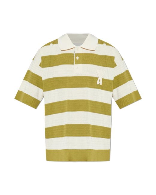 AMI Natural Striped Pattern Polo for men