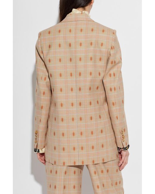 Etro Natural Wool Double-Breasted Blazer