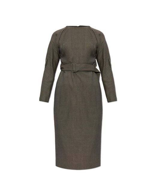 MM6 by Maison Margiela Gray Dress With Belt