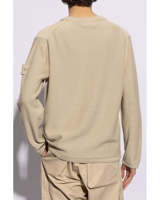 Stone Island Natural Sweater With Logo, for men