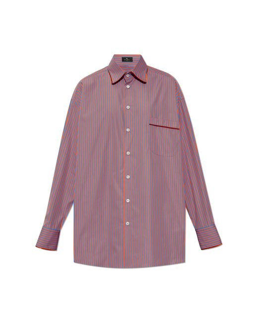 Etro Purple Striped Pattern Shirt,