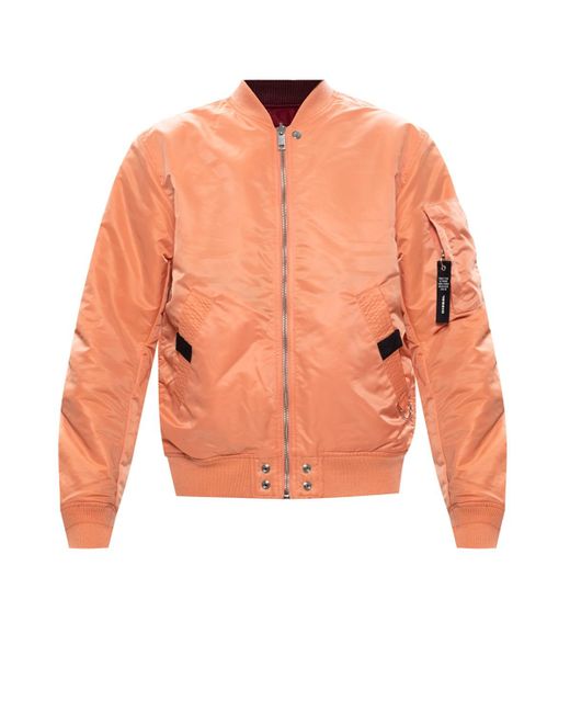 DIESEL Reversible Bomber Jacket Orange for Men - Lyst