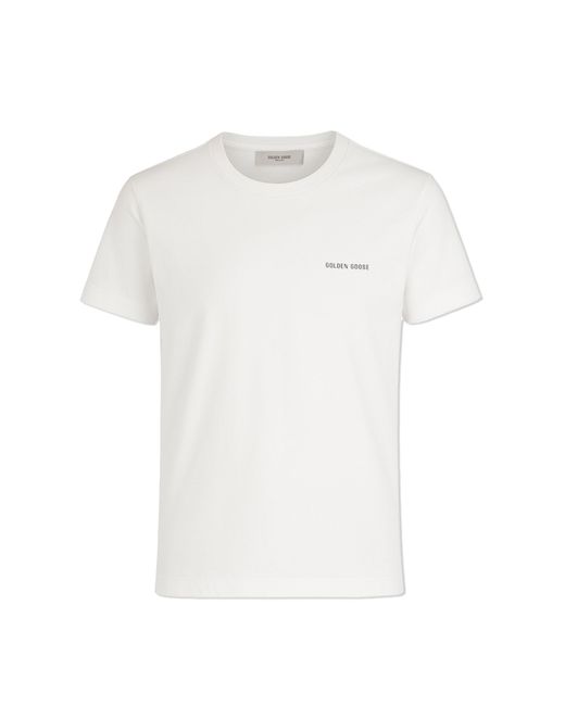 Golden Goose Deluxe Brand White T-Shirt With Logo for men
