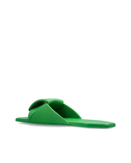 Loewe Green 'Origami' Flip-Flops