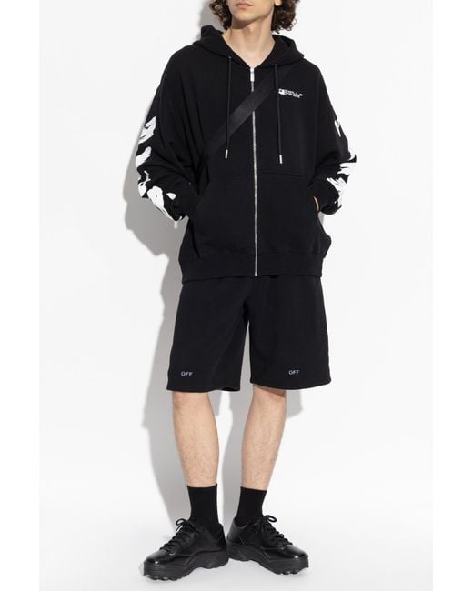 Off-White c/o Virgil Abloh Black Sweatshirt With Paint Splatter Effect for men