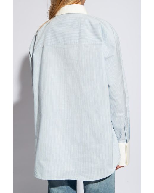 Saint Laurent White Striped Shirt,