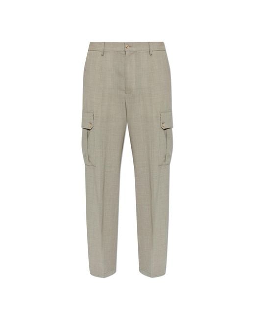 Dolce & Gabbana Gray Wool Trousers for men