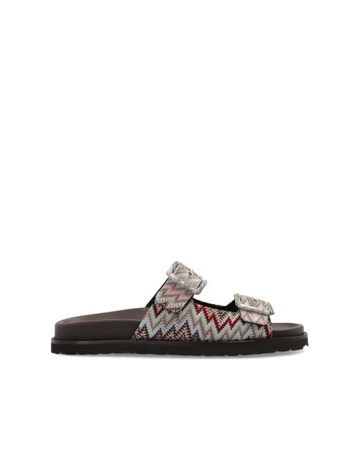 Missoni White Patterned Slides