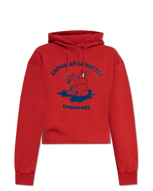 DSquared² Red Sweatshirt With Logo