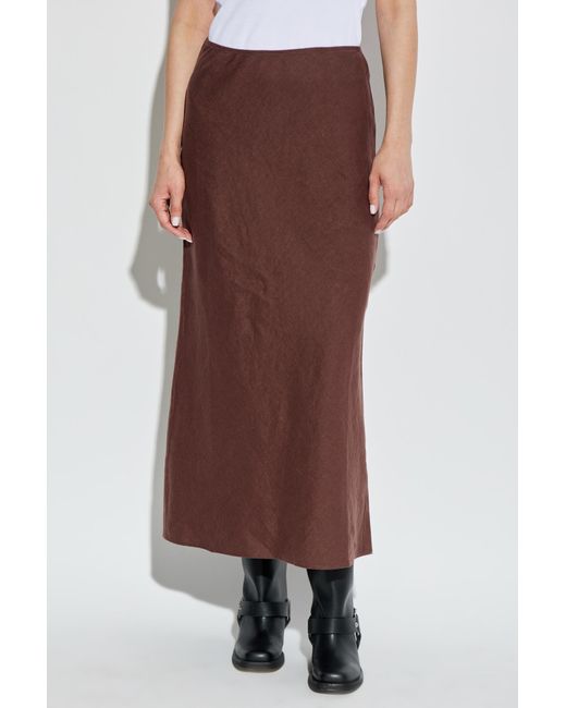 Samsøe & Samsøe Brown Linen Skirt 'Saagneta'