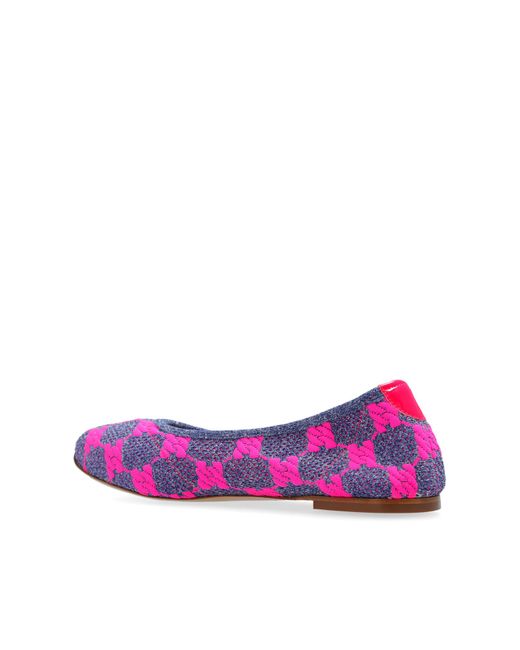 Casadei Purple 'palio' Ballet Flats,