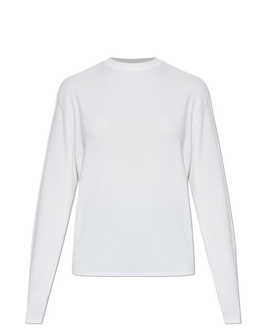 Jacquemus White Wool Sweater With A Crew Neck