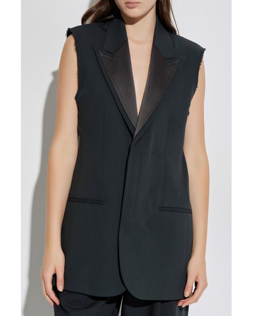 AMI Black Wool Vest
