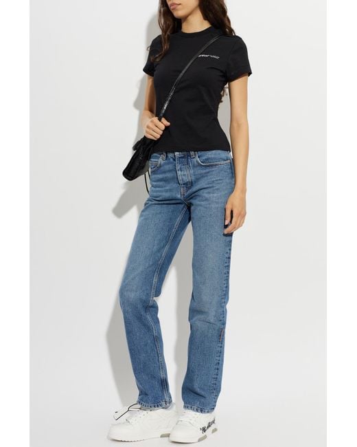 Off-White c/o Virgil Abloh Black T-Shirt With Printed Logo