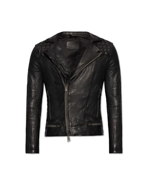 AllSaints Black 'Conroy' Leather Jacket for men