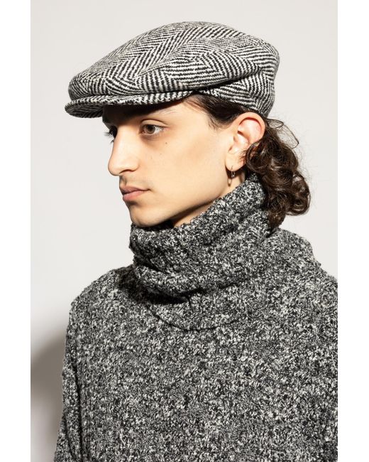 Dolce & Gabbana Gray Wool Flat Cap for men