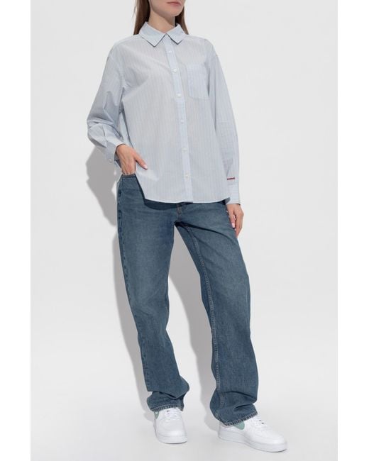 Samsøe & Samsøe White Striped Pattern Shirt "Salova"