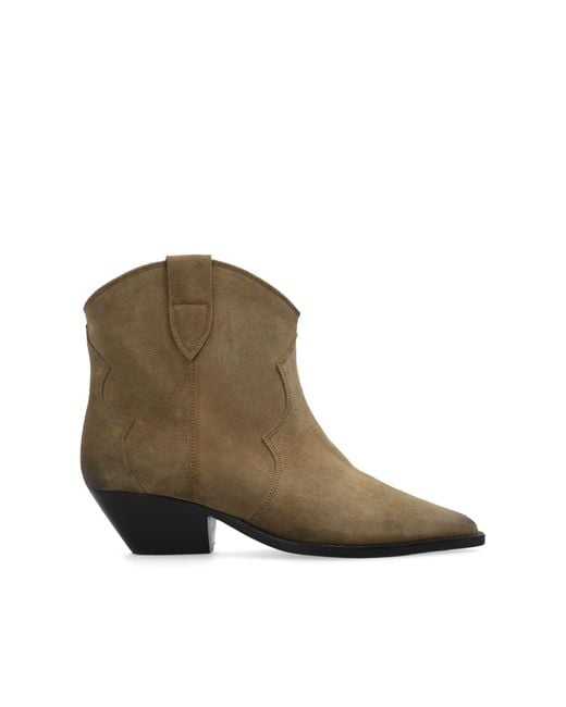 Isabel Marant Brown 'Dewina' Heeled Ankle Boots