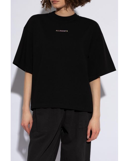 AllSaints Black T-Shirt ‘Disc Amelie’