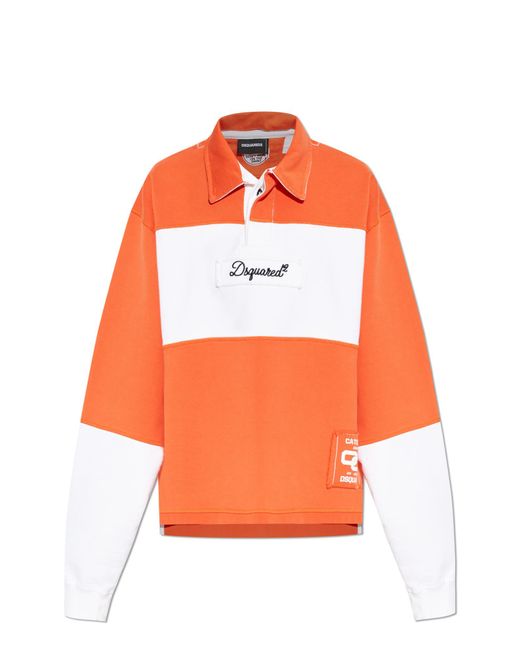DSquared² Orange Polo With Embroidered Logo