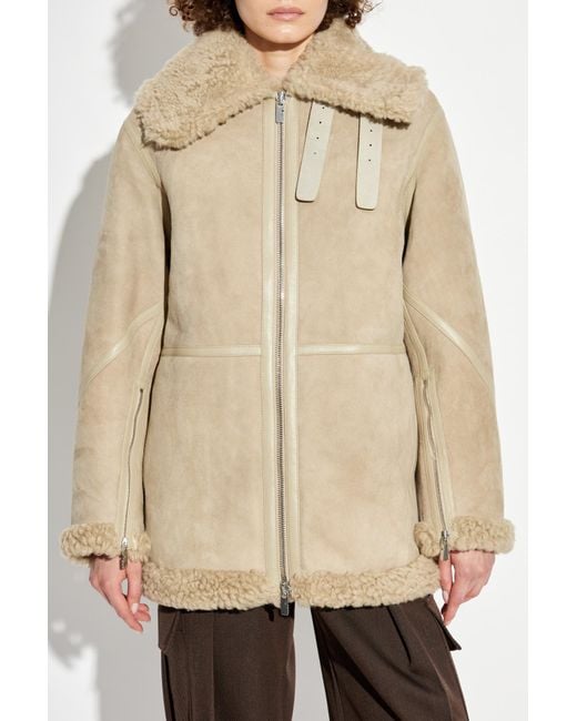 Burberry Sheepskin Coat in Natural Lyst UK