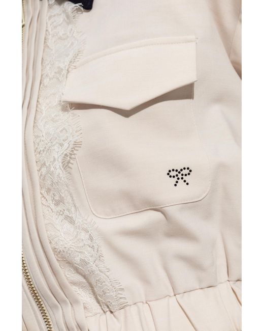 Self-Portrait Natural Jacket With Lace Inserts