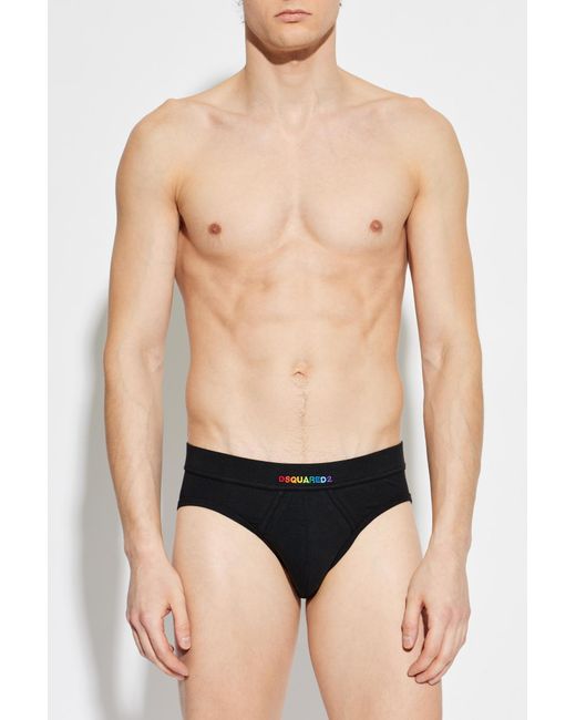 DSquared² Pink Ribbed Briefs for men