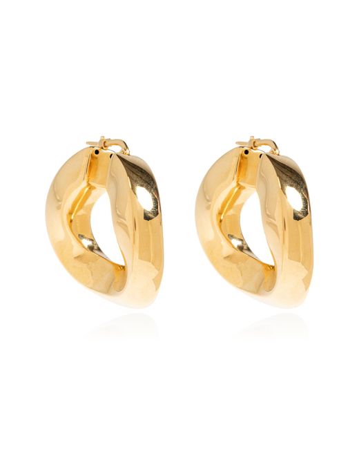 Jil Sander Metallic Earrings With Engraved Logo