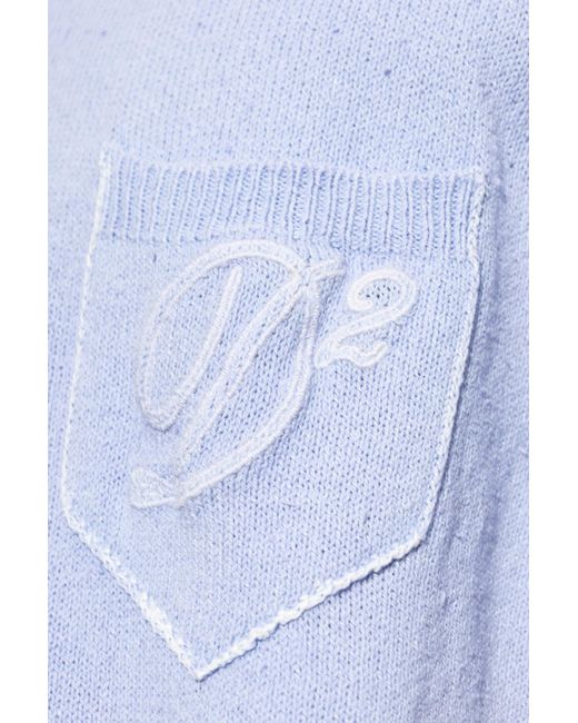 DSquared² Blue Polo With Pocket for men