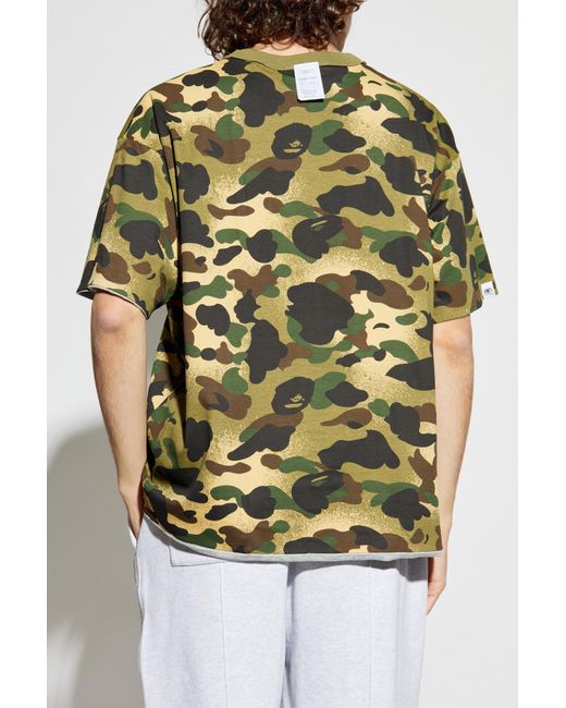 A Bathing Ape Gray T-Shirt With Logo for men