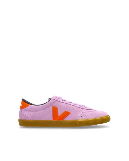 Veja Red Sports Shoes "Volley Suede"