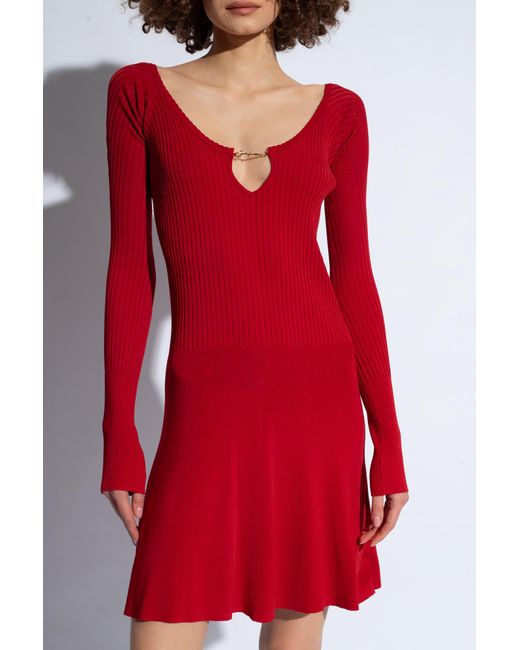 Jacquemus Red 'pralu' Ribbed Dress,