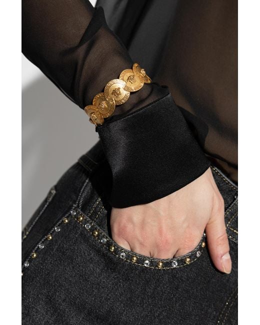 Versace Metallic Bracelet With Medusa Head
